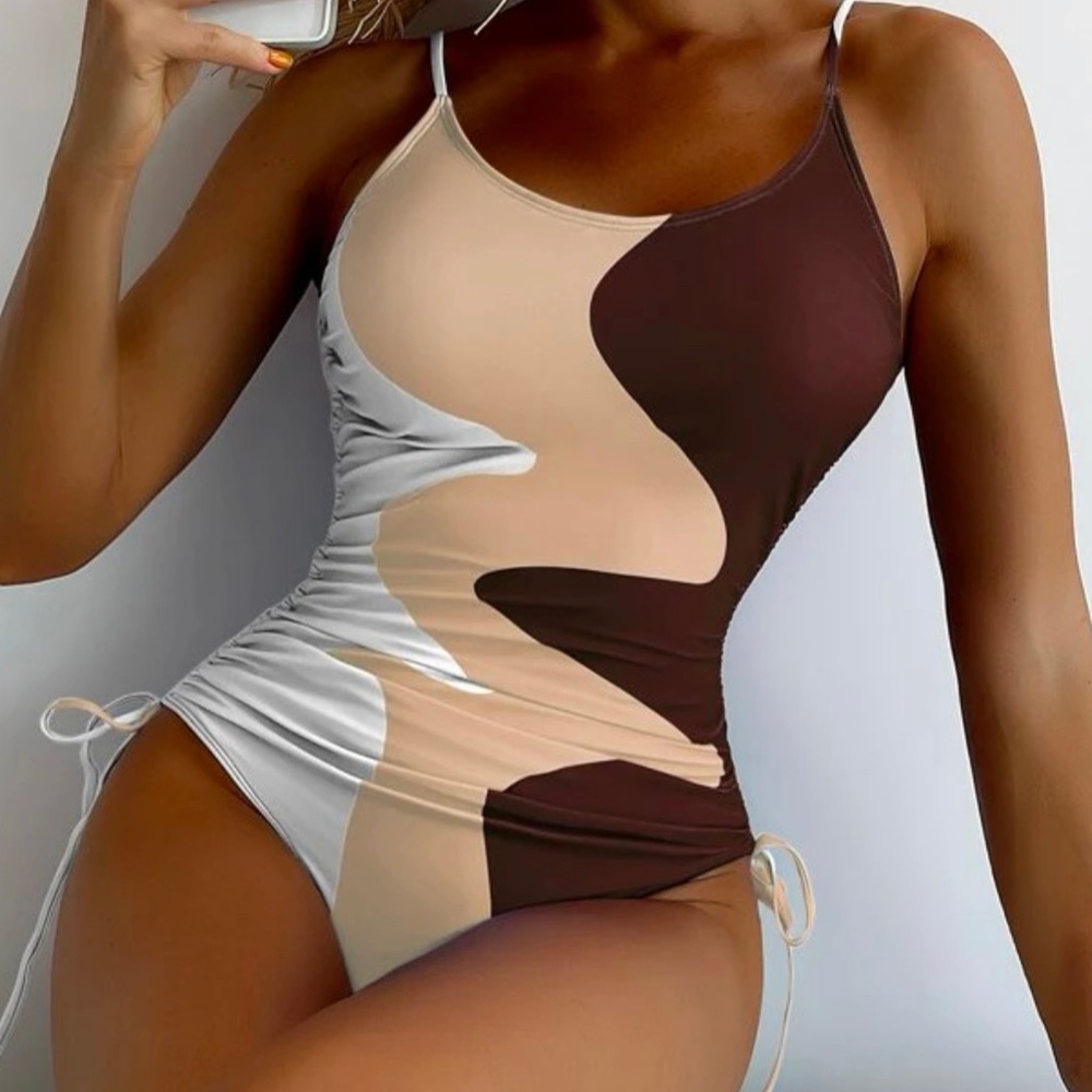 Multicolor one piece swimsuit
